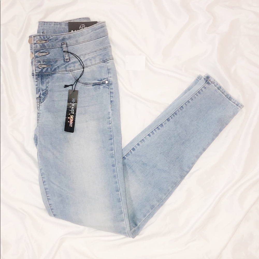 Charlotte Russe Hi-Waist Skinny Refuge Jeans